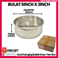 Loyang Kek Empat Segi Petak Bulat Loyang 8x8 10x10  Aluminium Mould Tin Cake Bake 5 6 7 8 9 10 11 12