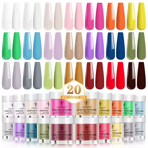 Acrylic Powder Set - 20 Colors Pale Macaron Acrylic Nail Powder Set Spring Summer Color Acrylic Powd