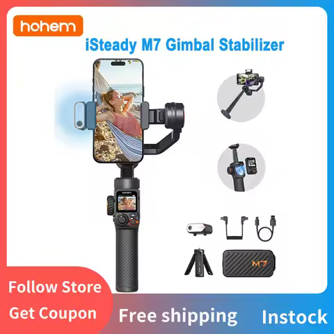 Hohem iSteady M7 Smartphone Gimbal Stabilizer AI Tracker Fill Light Detachable Control Screen Extens