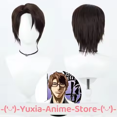 Bleach Aizen Sosuke Cosplay Wig Anime Game Roleplay Party Costume Prop Synthetic Hair Heat Resistant