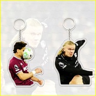 Haaland classic shooting move football star acrylic keychain student bag pendant
