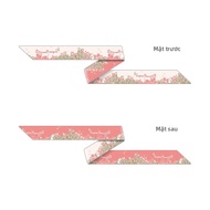 Khăn choàng lụa AOSONG dài màu hồng phụ kiện buộc tóc