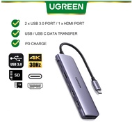UGREEN USB-C 3.1 7IN1 DOCKING HDMI 4K + 2*USB-A 3.0 + 2*USB-C + SD&amp;TF ALUMINUM CASE