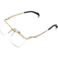 FONEX 180° Flip Titanium Glasses Frame for Men,Square Eyewear Optical Eyeglasses F8043