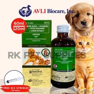 Free 3cc Syringe 60ml 120ml Livotine All Stages Adult Kitten Puppy Renal Supplement Pet Dog Cat