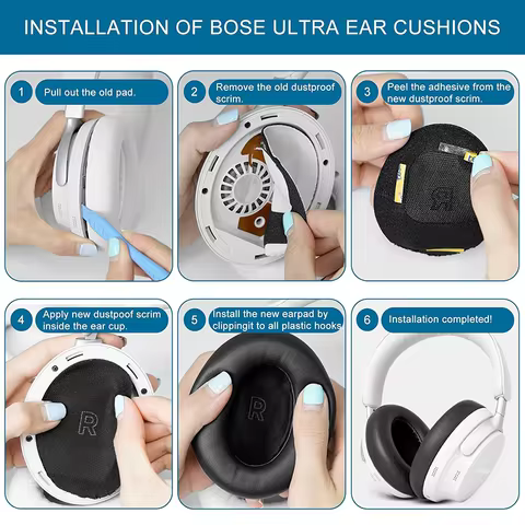 KUTOU Ear Pads Cushion for Bose QuietComfort Ultra QC Ultra Headphone Replacement Earpads Leather So
