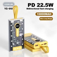 YESPLUS YS-919 Transparent 5A PD 22.5W 10000mAh Powerbank / Super Fast Charging / PD 20W + QC 3.0 /