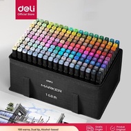 Deli Professional Sketch Marker 168 Colors Dual Tip HM902