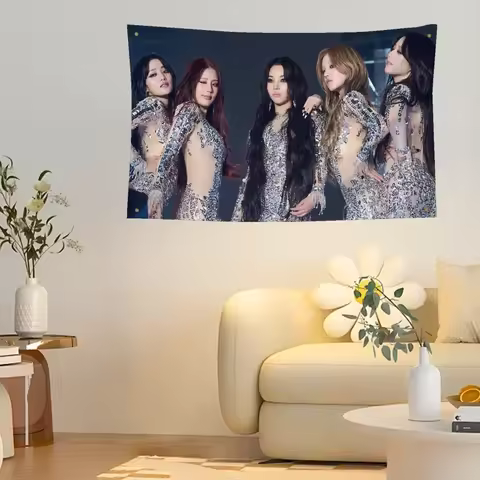 1pc Korean Kpop Girl Group Gidle Flag Banners Four Hole Flag Polyester Outdoor Decor Room Aesthetic