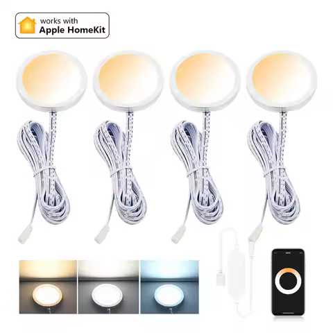4 6 9Pack Homekit WiFi CCT LED Under Cabinet Light Dimmable Wardrobe Showcase Lamp Furniture Shelf C