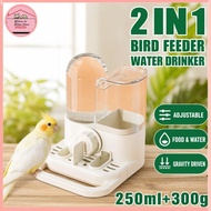 Bird Feeder Water Drinker Automatic Gravity Transparent Cage Mounted Anti Spill Parrot Budgie