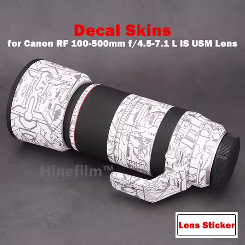 Hinefilm Skin for RF100-500 Lens Sticker 100500 Lens Decal Skin for Canon RF 100-500mm f/4.5-7.1 L I