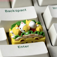 Humha artisan keycap Cat burrito keycap 1.5U Hand made Resin keycap mechanical keyboard keycap perso