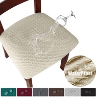 Waterproof Fabric Jacquard Chair Seat Cover Spandex Elastic Chair Cushion Slipcovers For Office Hotel Banquet Dining Living Room