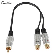 2 RCA Female to 1 Male Phono Splitter Y Adapter Cable/Lead-T Subwoofer Audio Sub