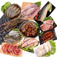 【華得水產】明星豬魚牛龍蝦干貝烤肉11件B組(6-8人份)*加碼送鮪魚肚250g