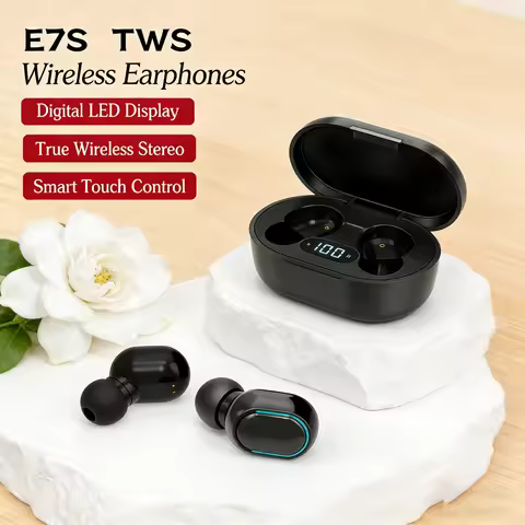 E7S TWS Earphone Bluetooth Headphones with Mic 9D Stereo Hifi Earbuds Wireless Headse