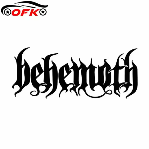 OFK Dazzling Word Behemoth Car Sticker Ornament Vinyl Decal Beautiful Black/Silver 17.4CM*7.1CM