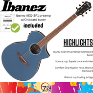 Ibanez Guitar Ibanez AEWC12 PMF AEWC Series Acoustic Electric Guitar Prussian Blue Metallic Flat iba