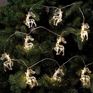 Christmas LED Reindeer String Lights 5FT 10 LED Battery Operated 3D Reindeer Christmas Tree Decorati