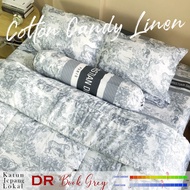 KATUN LOKAL Japanese Cotton CVC Bed Sheet Set with DR Book Grey Motif