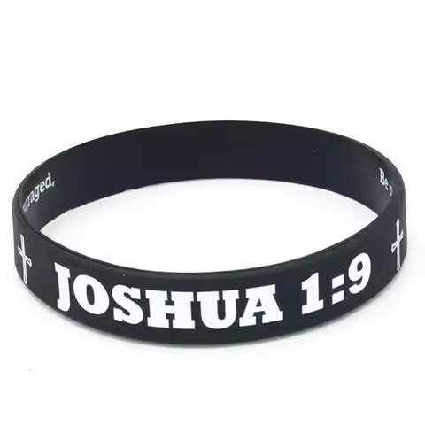 1pc christian religious bible verse joshua rubber bracelet silicone wristband