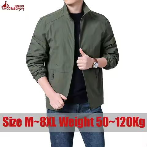 Plus Size 7XL 8XL Bomber Jacket Spring Summer College Jackets Men Motorcycle Coat Windproof Military