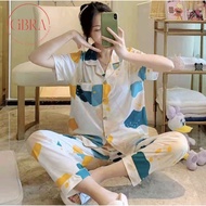 GBra Korean Pajama Women Sleepwear For Adult Short Sleeve Homewear Lapel Suit Nightwear