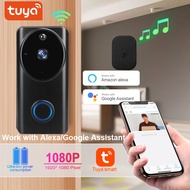 tuya1080P smart wireless wifi video doorbell Alexa Google home outdoor wireless smart video doorbell intercom camera