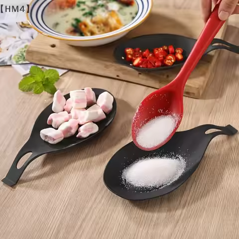 〔HM4〕Spoon Rest, Silicone Heat-insulating Spoon Rest, Spatula Holder, Heat-resistant Cutlery Placema