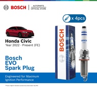 Bosch EVO Platinum Iridium Spark Plug 4pc Set for Honda Civic FE 1.5 VTEC Turbo E, V, RS 11th Gen