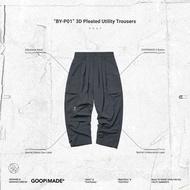 Goopi “BY-P01” 3D Pleated Utility Trousers by GOOPiMADE - Gray