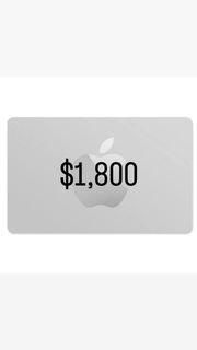 Apple giftcard  $1,800