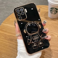 AnDyH 2022 New Design For OPPO A94 4G Reno 5F 5 Lite F19 Pro Case Luxury 3D Stereo Stand Bracket Astronaut Fashion Cute Soft Case