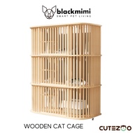 BlackMimi CUTEZOO Wooden Cat Cage Villa Long Lasting Air Ventilation Cat Villa