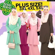 By Melia Design Plus Size 5XL 4XL 3XL Baju Kurung Pesak Pahang Plain Murah  Size Besar  Ironless Tak Payah Go Ready Stok