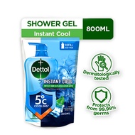 Dettol Instant Cool Antibacterial Body Wash - Refill (800ml)