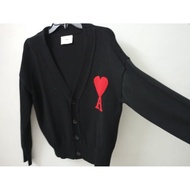 AMI PARIS Alpaca Blend Cardigan Black/Red