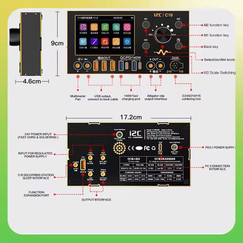 I2C C10 Ultra-high Precision Multifunctional Waveform Ammeter with Flash Charging Multimeter Compani