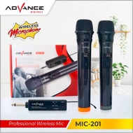 MIC WIRELESS TANPA KABEL 2 ORIGINAL ADVANCE 201 202 MIC ADVANCE 103,102,101 TYPE 884 SWITCH ON OFF