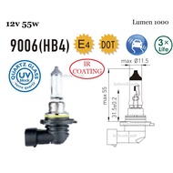 Hb4 9006 12v 55w 3X Super Long Life Halogen Squartz Bulb Anti UV E4 ISO Certified Anti Shock ECE SAE