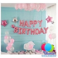 Jasa Dekorasi Foil Simple Happy Birthday Pink Cake Ulang Tahun