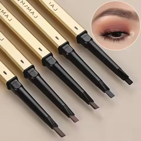 5 Colors With Brush Double Head Eyebrow Pencil Waterproof Smooth Eyebrow Stick Sweatproof Eyebrow Ge