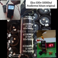 ELCO 100V 10000UF AUDIOVOX HITAM ORIGINAL ISI FULL ELKO 10000UF 100VOLT AUDIOVOX HITAM BAGUS BERKUAL