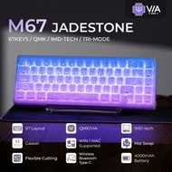 XVX M67 Spider Web Mechanical Keyboard OEM Profile White/Black IMD-Tech Keycaps 2.4GHz Wireless Comp