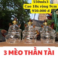 3 lucky cats wine bottle 550mlx3