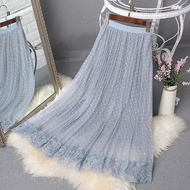 ROK TUTU WANITA DEWASA PANJANG POLKADOT DOTY RENDA WANITA DEWASA PANAJANG BAHAN TILE IMPORT