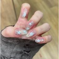 [A57] Nailbox Moonlight Cat Eye fake nails mixed with SUPER BEAUTIFUL White Stars