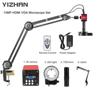 YIZHAN กล้องจุลทรรศน์ดิจิตอล4K 2Kกล้องจุลทรรศน์ HDMI USB VGA 1080P 60FPS กล้องจุลทรรศน์อุตสาหกรรม150