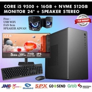 Ready-to-Use Computer PC Monitor LG 24", INTEL CORE i5-9500 4.4GHz|RAM 16GB|512GB NVME|KEY+MOU|Speak